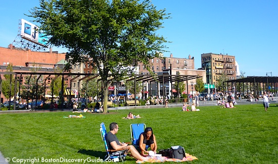 Rose Kennedy Greenway Park  Fountains, Carousel, Food  Boston 