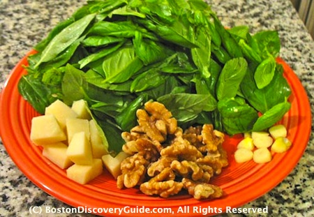 making basil pesto recipe