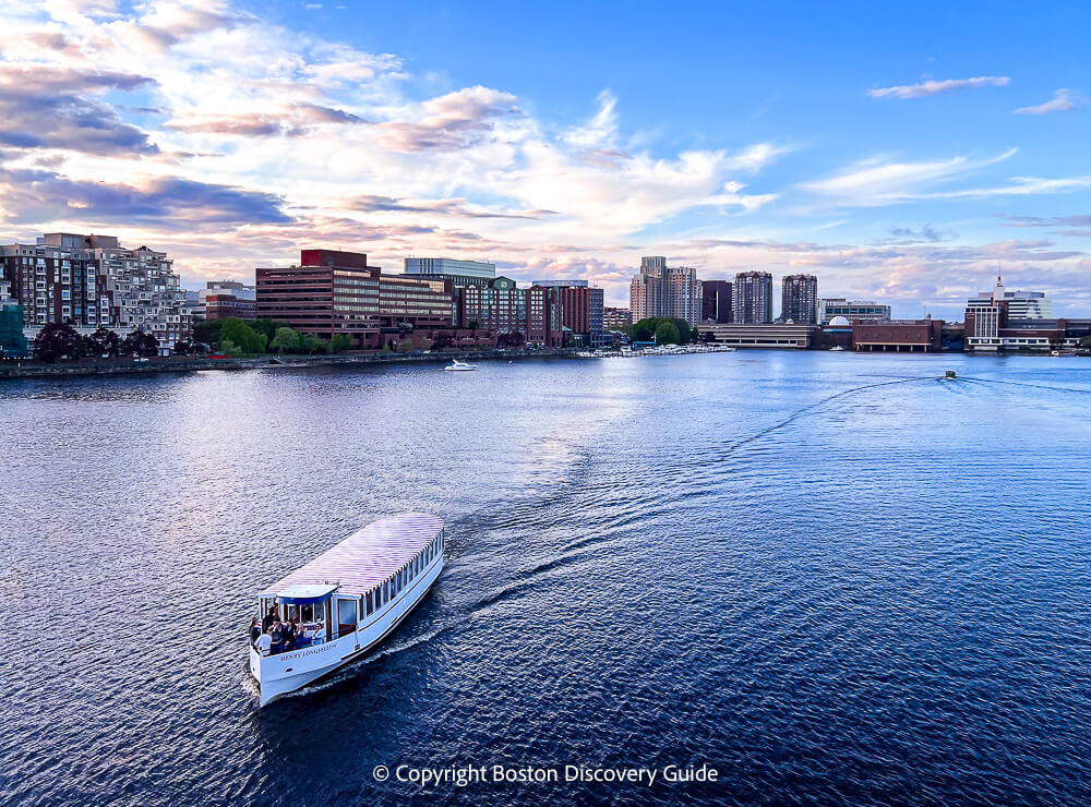 Charles Riverboat sightseeing cruise just before sunset