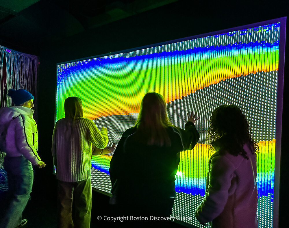 Creating hand and finger patterns on the illuminated wall