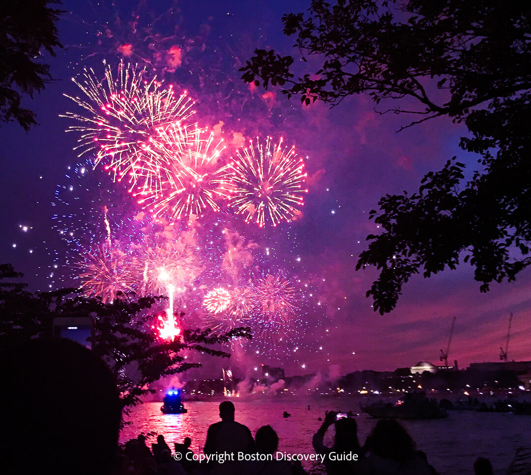 Fireworks in Boston on July 4th