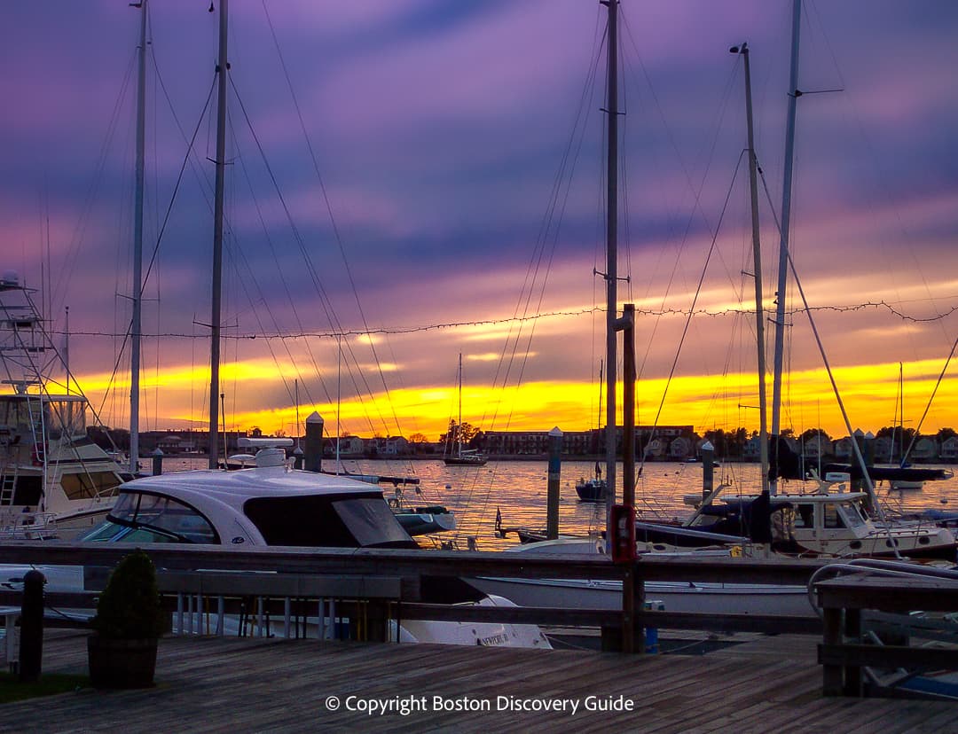 Newport Harbor at sunset