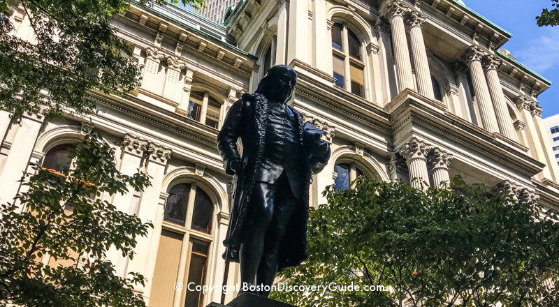 Benjamin Franklin Statue Freedom Trail Boston Discovery Guide