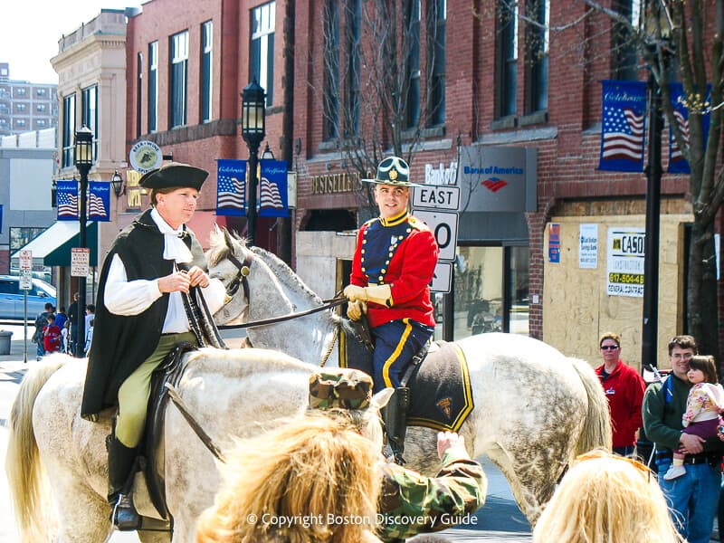 Patriots' Day Reenactor wearing Colonial clothes that he made by hand