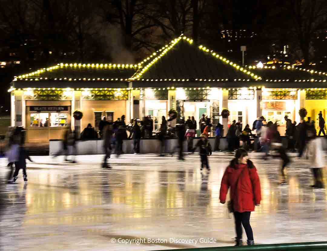 Ice skating on Frog Pond