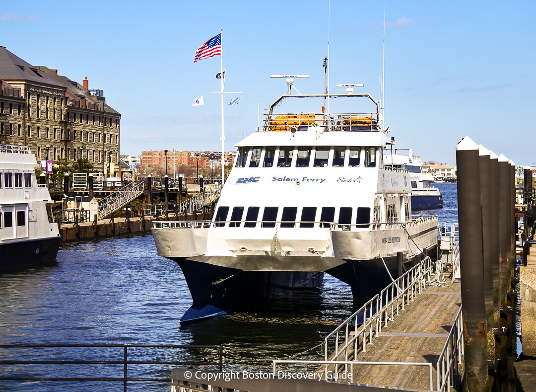 Salem Ferry docked in Salem's Harbor